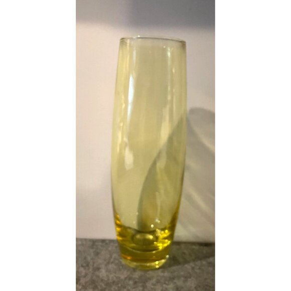 Beautiful Yellow 9.5" Vase, Great Weight  #1458 - Picture 1 of 3